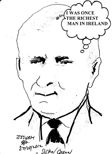 Cartoon: I was once the richest man.. (medium) by jjjerk tagged sean,quinn,tiger,celtic,cartoon,caricature,rich,irish,ireland,builder