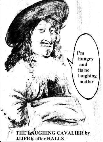 Cartoon: Its no laughing matter (medium) by jjjerk tagged sash,hat,beard,mustache,caricature,cartoon,cavalier,laughing,frans,hals