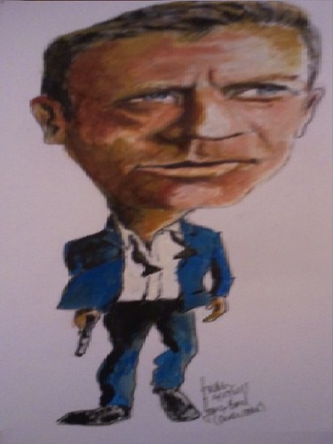Cartoon: James Bond Daniel Craig (medium) by jjjerk tagged gun,spy,films,craig,daniel,cartoon,bond,james,tie