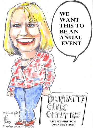 Cartoon: Madelaine Ebbs (medium) by jjjerk tagged madelaine,ebbs,dublin,city,council,bealtaine,cartoon,caricature,ireland,irish,blue,jeans,blonde