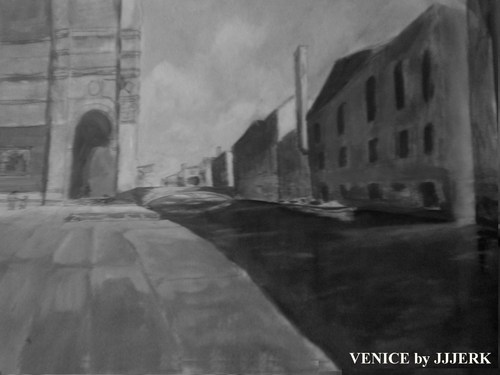 Cartoon: Venice (medium) by jjjerk tagged venice,canal,cartoon,caricature,bulding,gondola