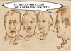 Cartoon: Is this an art class? (small) by jjjerk tagged art coolock library group cartoon caricature painters philip liam anne mona