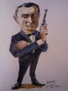 Cartoon: James Bond Sean Connery (small) by jjjerk tagged james,bond,cartoon,caricature,actor,film,spy,gun,tuxedo