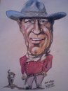 Cartoon: John Wayne (small) by jjjerk tagged john wayne cowboy dog gun red kerchif film star movie actor