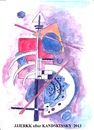 Cartoon: jjjerk after Kandinsky painting (small) by jjjerk tagged wassily,kandinsky,painter,artist,musician,russian,cartoon,picture,caricature,modern,art
