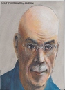 Cartoon: Self portrait (small) by jjjerk tagged glasses cartoon caricature portrait mustache blue