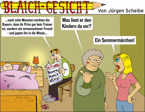 Cartoon: Blaichgesicht 73 (medium) by Scheibe tagged klinsmann,fc,bayern,sommermärchen