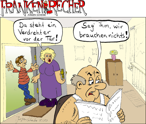 Cartoon: Franken-Recher 10 (medium) by Scheibe tagged vertreter,verdrehter,hausierer,franken