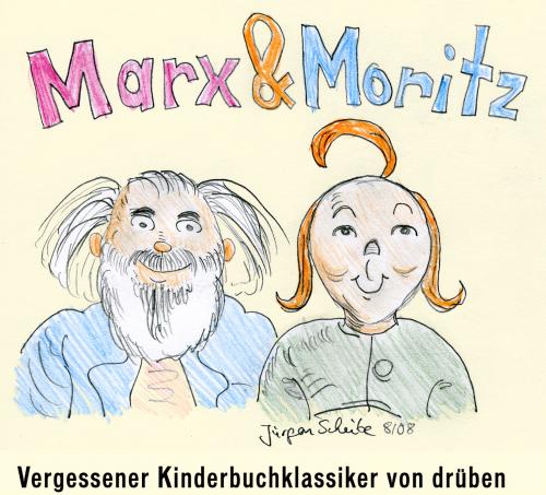 Cartoon: Marx und Moritz (medium) by Scheibe tagged marx,moritz,kinderbuch,marxismus,sozialismus,ddr,links,wilhelm,busch