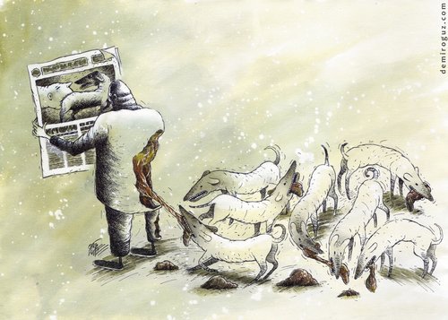 Cartoon: journalism (medium) by oguz demir tagged man,bite,dog