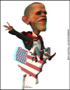 Cartoon: Barack Obama (small) by Silvio Vela tagged barack,obama,president,of,united,states,anaglyph,image,3d,stereo,caricature,cartoon,illustration,caricatures,silvio,vela