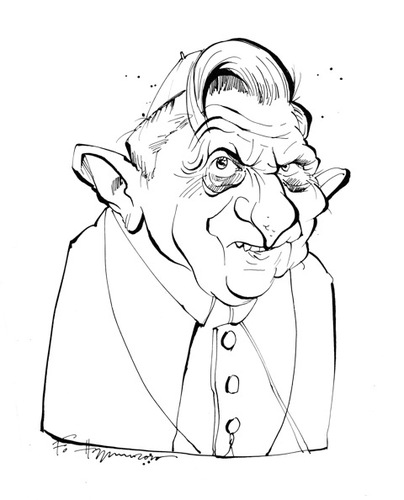Cartoon: Benedikt XVI. (medium) by Hoppmann tagged benedikt,pope