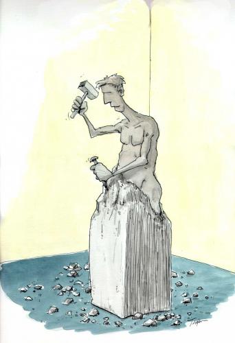 Cartoon: no title (medium) by plassmann tagged art,philosophy