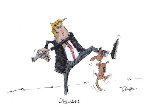 Cartoon: zecken (medium) by plassmann tagged trump,usa,america