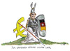 Cartoon: der wankenden währung (small) by plassmann tagged euro,merkel,eu,eurokrise,europa