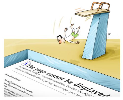 Cartoon: The page cannot be displayed (medium) by LAP tagged web,website,internet,olympic,games,swimming,pool,page,cannot,displayed