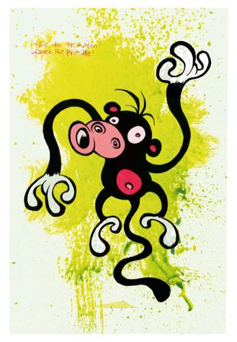 Cartoon: dance the primate (medium) by moritz stetter tagged ape,affe,dance,dancing