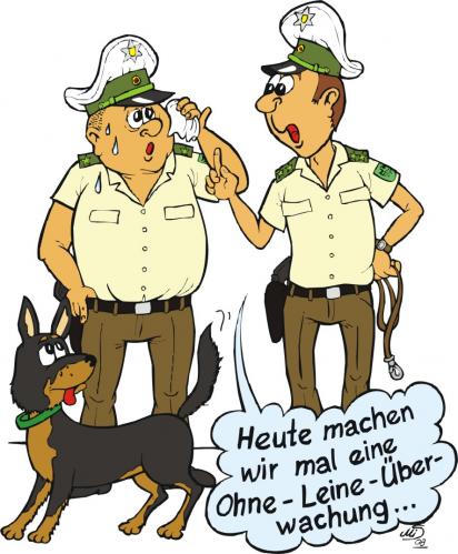 Cartoon: Ohne-Leine-Überwachung (medium) by MiS09 tagged onlineüberwachung,polizei,schäuble