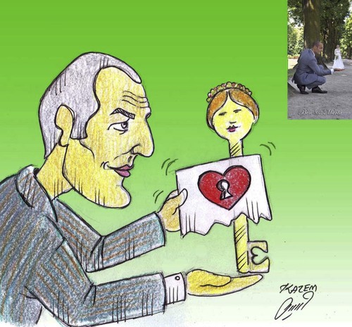 Cartoon: ben  marta (medium) by Hossein Kazem tagged ben,and,marta