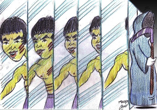 Cartoon: bruce lee (medium) by Hossein Kazem tagged bruce,lee