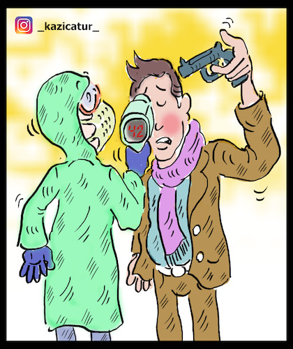 Cartoon: coronavirus (medium) by Hossein Kazem tagged coronavirus