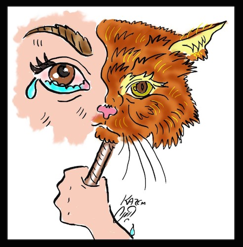 Cartoon: cry (medium) by Hossein Kazem tagged cry
