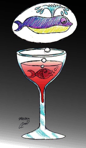 Cartoon: Drunkenness (medium) by Hossein Kazem tagged drunkenness
