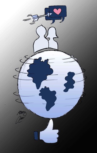 Cartoon: fb story (medium) by Hossein Kazem tagged story,fb