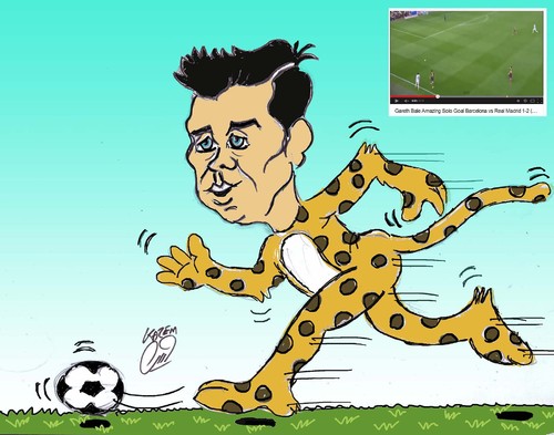 Cartoon: Gareth Bale (medium) by Hossein Kazem tagged gareth,bale