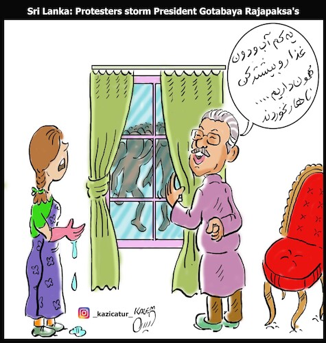 Cartoon: guestes for President Gotabaya (medium) by Hossein Kazem tagged guestes,for,president,gotabaya