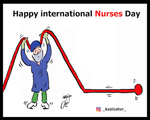Cartoon: Happy international Nurses Day (medium) by Hossein Kazem tagged happy,international,nurses,day