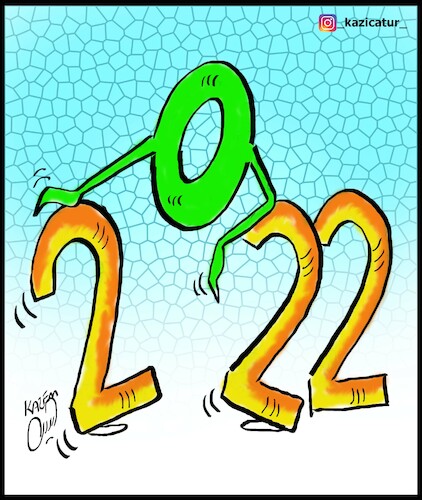 Cartoon: happy new year 2022 (medium) by Hossein Kazem tagged happy,new,year,2022