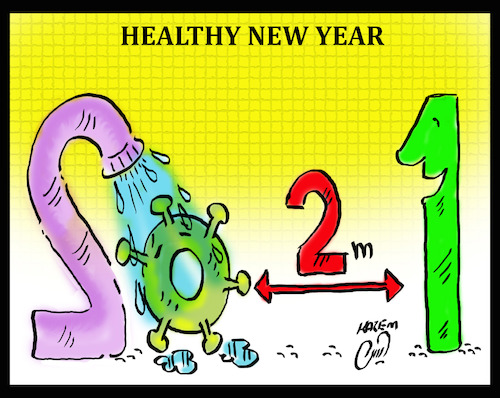 Cartoon: healthy new year (medium) by Hossein Kazem tagged healthy,new,year