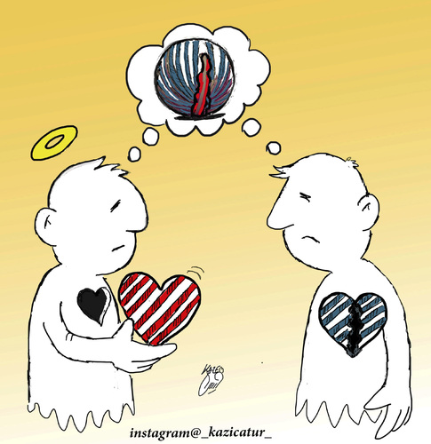 Cartoon: heart beat (medium) by Hossein Kazem tagged heart,beat