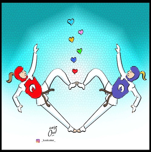 Cartoon: Kimia v kiani in olympic 2024 (medium) by Hossein Kazem tagged kimia,kiani,in,olympic,2024