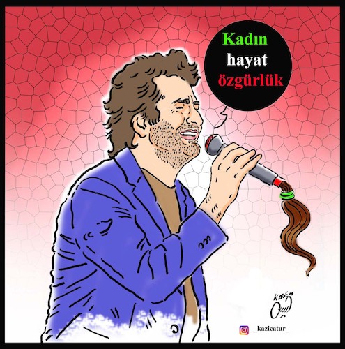 Cartoon: mahsun kirmizigul (medium) by Hossein Kazem tagged mahsun,kirmizigul