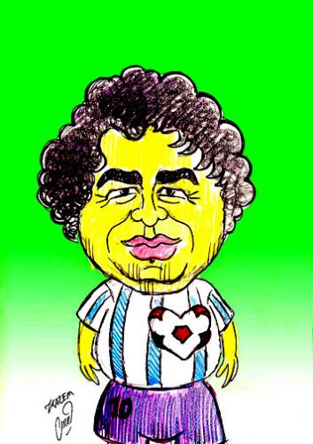Cartoon: maradona (medium) by Hossein Kazem tagged maradona