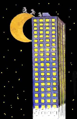 Cartoon: moon (medium) by Hossein Kazem tagged moon