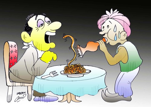 Cartoon: pasta (medium) by Hossein Kazem tagged pizzapitch