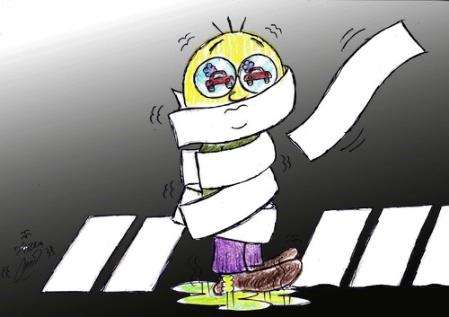 Cartoon: Pedestrian (medium) by Hossein Kazem tagged pedestrian