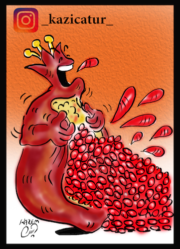 Cartoon: Pomegranate (medium) by Hossein Kazem tagged pomegranate