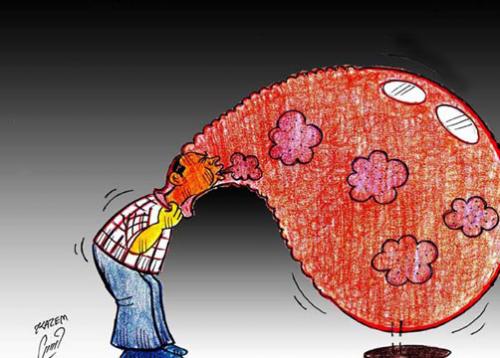 Cartoon: puff (medium) by Hossein Kazem tagged puff