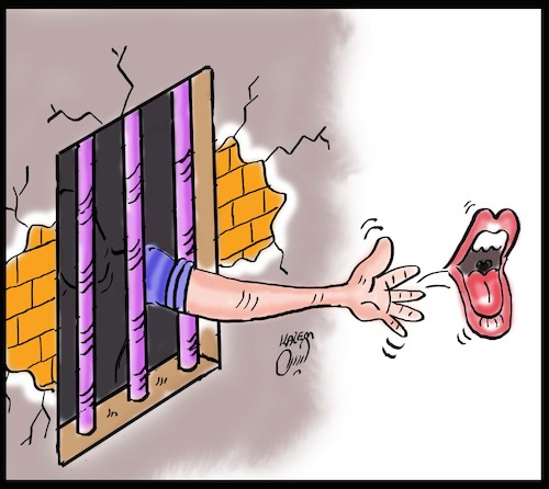 Cartoon: Shout (medium) by Hossein Kazem tagged shout