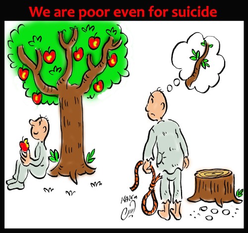 Cartoon: suicide (medium) by Hossein Kazem tagged suicide