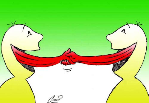 Cartoon: talk (medium) by Hossein Kazem tagged talk