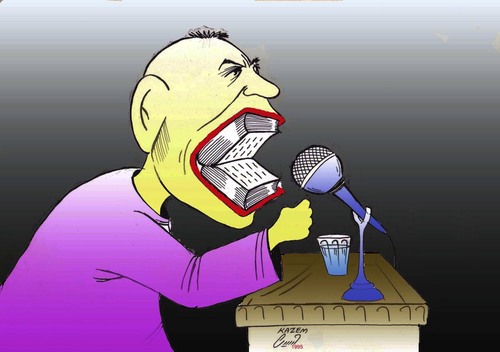 Cartoon: tribune (medium) by Hossein Kazem tagged tribune