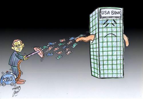 Cartoon: usa bank (medium) by Hossein Kazem tagged usa,bank