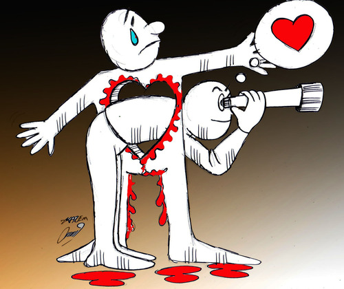 Cartoon: valentine (medium) by Hossein Kazem tagged valentine