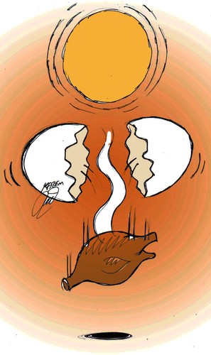 Cartoon: warm (medium) by Hossein Kazem tagged warm