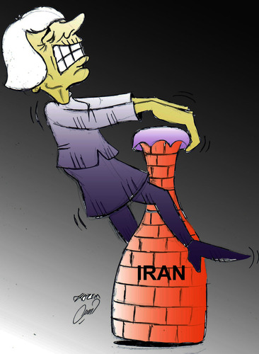 Cartoon: wendy sherman and iran (medium) by Hossein Kazem tagged wendy,sherman,and,iran